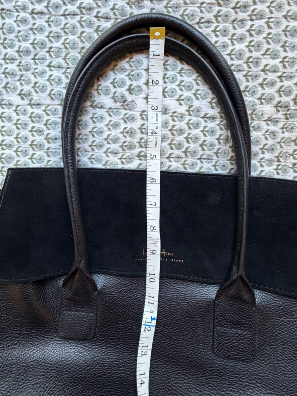 India Hicks "Fussy Sarah" Bag in Black Suede and Leather - Picture 15 of 15
